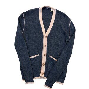 SILVERWOODS Designer Made in Italy Cardigan Sweater Women's XL Grey Vintage 80s 